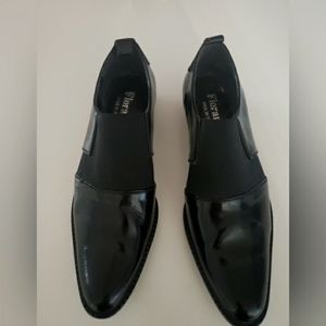 Vintage Rare Floran's women's patent Italian shoes rubber sole slip on  Sz 36.5